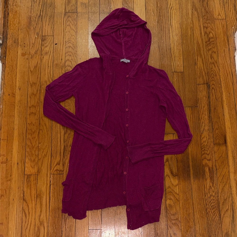 Delia’s Women's Hooded Cardigan Sweater - Purple
